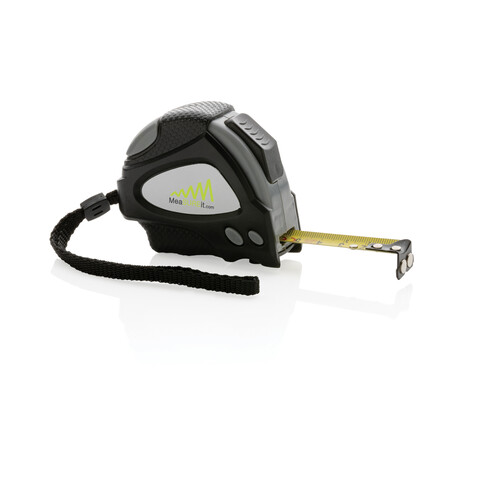 Auto-Stop-Maßband aus recyceltem Kunststoff, 3m/16mm schwarz bedrucken, Art.-Nr. P112.161