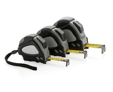 Auto-Stop-Maßband aus recyceltem Kunststoff, 3m/16mm schwarz bedrucken, Art.-Nr. P112.161