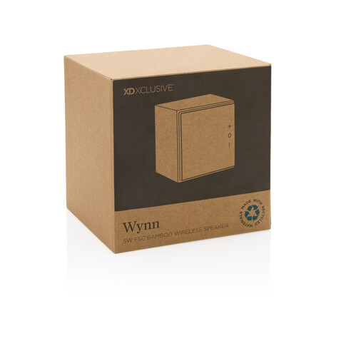 Wynn 5W kabelloser Bambus Lautsprecher braun bedrucken, Art.-Nr. P329.639