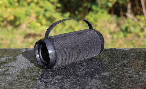 Soundboom wasserdichter 6W Speaker aus RCS Kunststoff schwarz bedrucken, Art.-Nr. P329.781