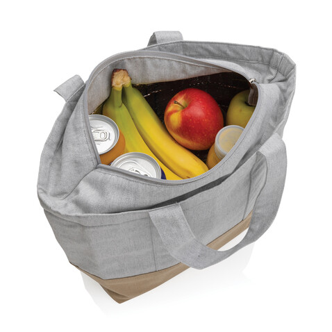 Impact Aware™ 285g/m² ungefärbte rCanvas-Kühltasche grau bedrucken, Art.-Nr. P422.472