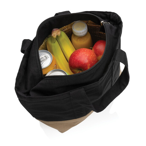Impact Aware™ 285g/m² ungefärbte rCanvas-Kühltasche schwarz bedrucken, Art.-Nr. P422.471