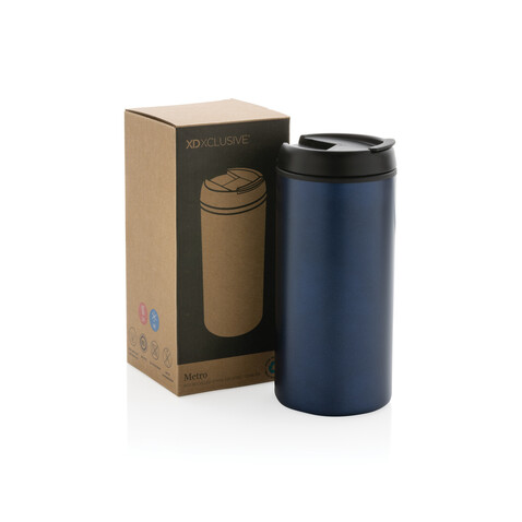Metro Becher Becher aus RCS recyceltem Stainless-Steel blau bedrucken, Art.-Nr. P435.045