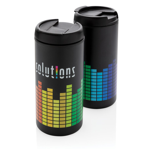 Metro Becher Becher aus RCS recyceltem Stainless-Steel schwarz bedrucken, Art.-Nr. P435.041