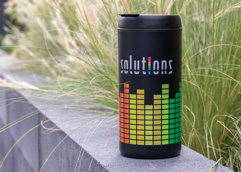 Metro Becher Becher aus RCS recyceltem Stainless-Steel schwarz bedrucken, Art.-Nr. P435.041