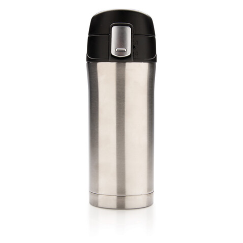 Easy-Lock Vakuum-Becher aus RCS recyceltem Stainless-Steel silber bedrucken, Art.-Nr. P435.062