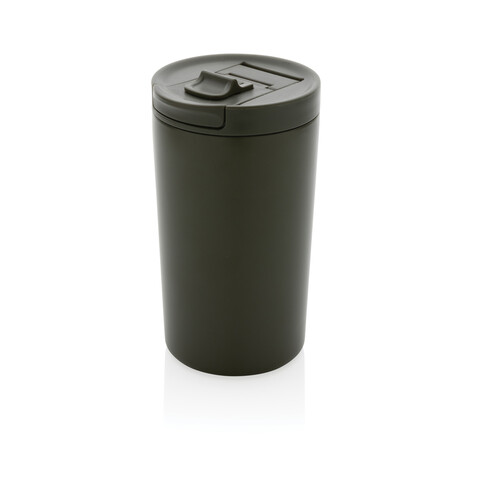 Doppelwandiger Vakuum-Becher aus RCS recyceltem SS grün bedrucken, Art.-Nr. P435.097