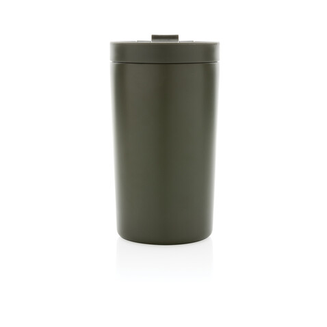 Doppelwandiger Vakuum-Becher aus RCS recyceltem SS grün bedrucken, Art.-Nr. P435.097
