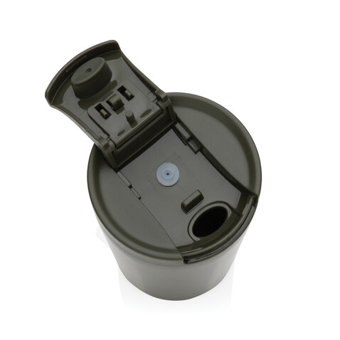 Doppelwandiger Vakuum-Becher aus RCS recyceltem SS grün bedrucken, Art.-Nr. P435.097