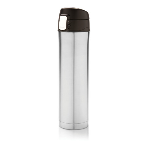 Easy Lock Vakuum-Flasche aus RCS recyceltem Stahl silber bedrucken, Art.-Nr. P435.502