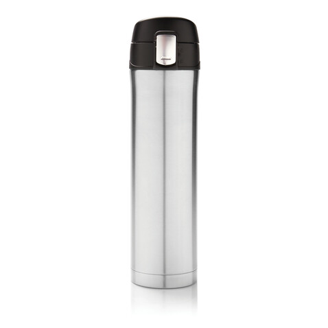 Easy Lock Vakuum-Flasche aus RCS recyceltem Stahl silber bedrucken, Art.-Nr. P435.502