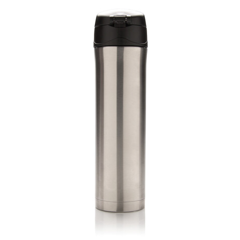 Easy Lock Vakuum-Flasche aus RCS recyceltem Stahl silber bedrucken, Art.-Nr. P435.502