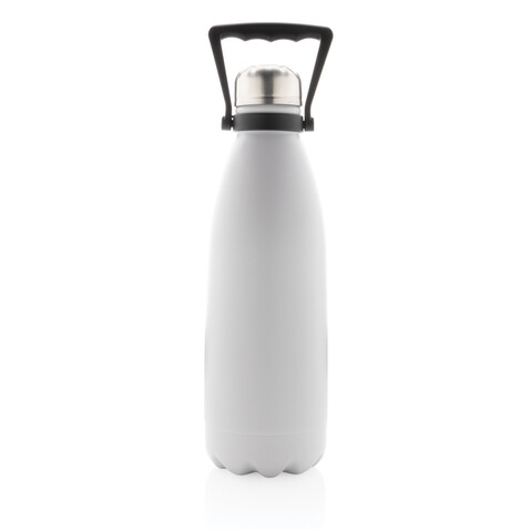 Große Vakuumflasche aus RCS recyceltem Stainless-Steel 1,5L weiß bedrucken, Art.-Nr. P435.513