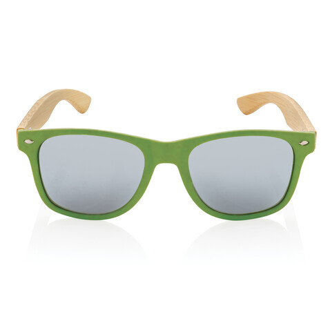 Sonnenbrille aus Bambus und RCS recyceltem Kunststoff grün bedrucken, Art.-Nr. P453.977