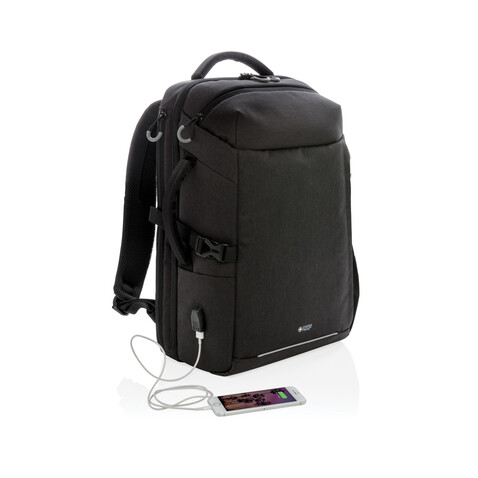 Swiss Peak AWARE™ XXL Wochenend-Reiserucksack schwarz bedrucken, Art.-Nr. P763.141