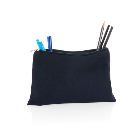 Impact Aware™ 285g/m² Stifte-Etui aus ungefärbtem Canvas navy blau bedrucken, Art.-Nr. P820.775