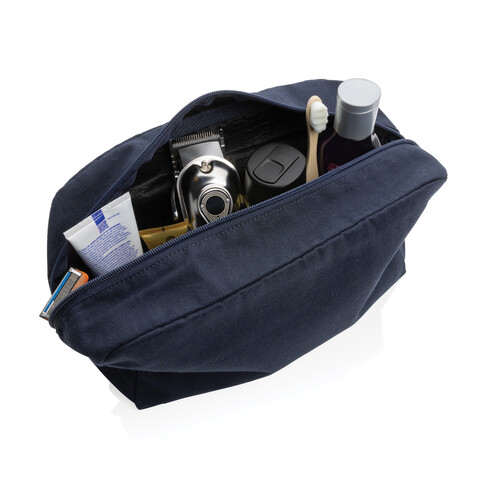 Impact Aware™ 285g/m² Kosmetiktasche aus ungefärbtem Canvas navy blau bedrucken, Art.-Nr. P820.785