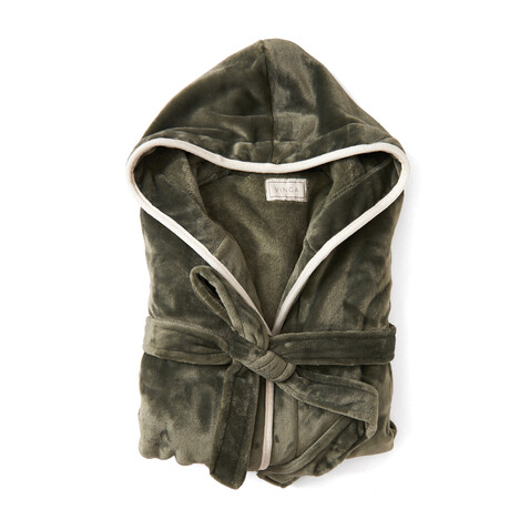 VINGA Louis Luxus Plüsch GRS rPET Bademantel Größe S/M grün bedrucken, Art.-Nr. 495030 VINGA Louis Luxus Plüsch GRS rPET Bademantel Größe S/M grün bedrucken, Art.-Nr. 495030