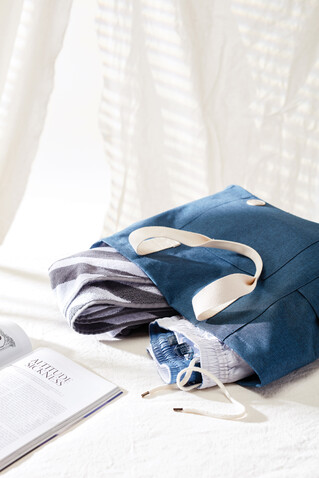 VINGA Sortino Strandtasche blau bedrucken, Art.-Nr. 51332
