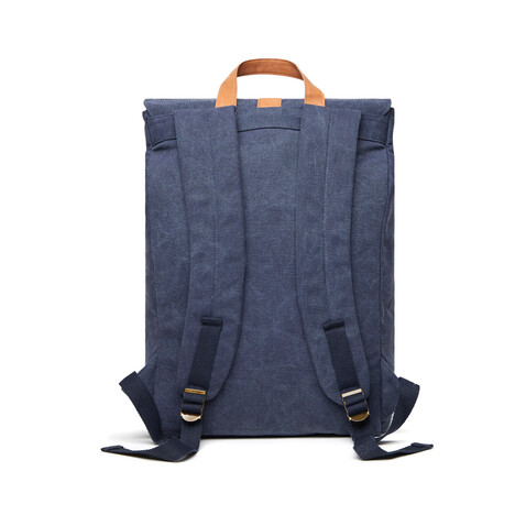 VINGA Bosler Rucksack aus GRS recyceltem Canvas navy blau bedrucken, Art.-Nr. 521021