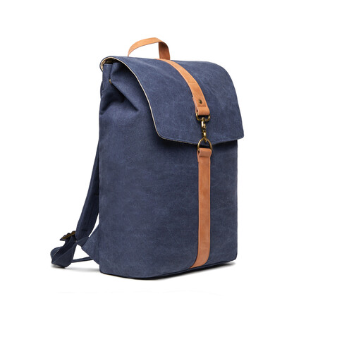 VINGA Bosler Rucksack aus GRS recyceltem Canvas navy blau bedrucken, Art.-Nr. 521021