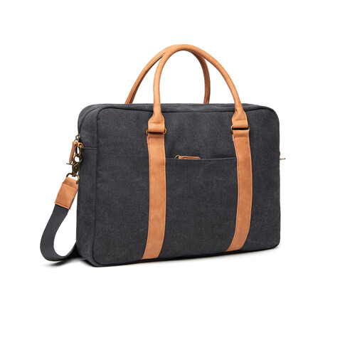 VINGA Bosler Computertasche aus RCS recyceltem Canvas schwarz bedrucken, Art.-Nr. 522319