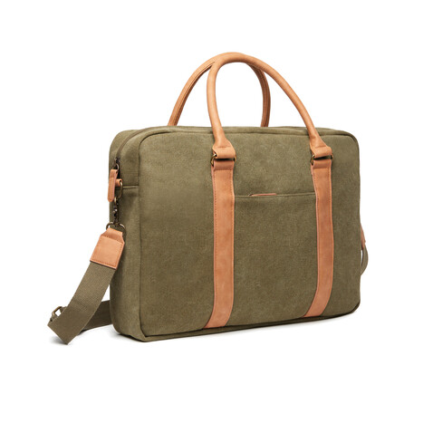 VINGA Bosler Computertasche aus RCS recyceltem Canvas grün bedrucken, Art.-Nr. 522318