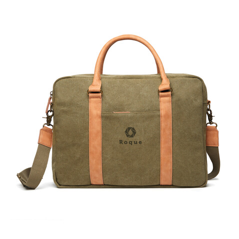 VINGA Bosler Computertasche aus RCS recyceltem Canvas grün bedrucken, Art.-Nr. 522318