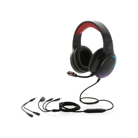 RGB Gaming Headset schwarz bedrucken, Art.-Nr. P329.271