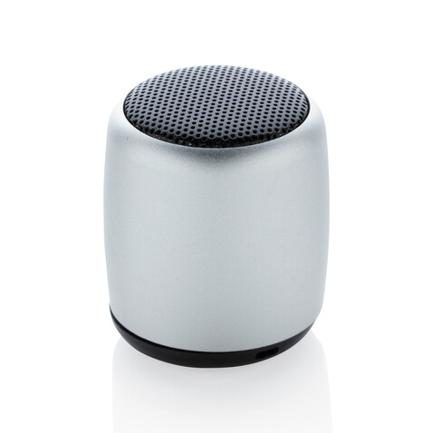 Kabelloser Mini-Lautsprecher aus Aluminium silber bedrucken, Art.-Nr. P329.392