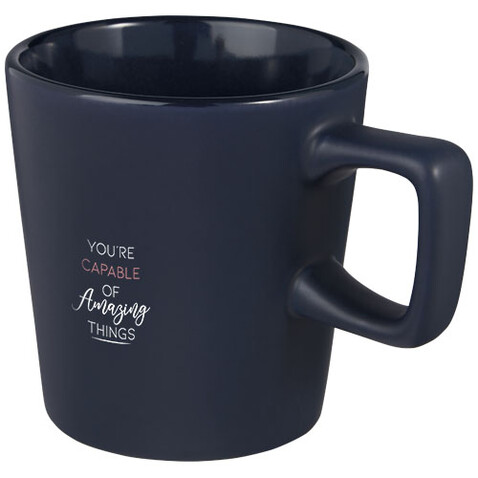 Ross 280 ml Keramiktasse, navy bedrucken, Art.-Nr. 10072655