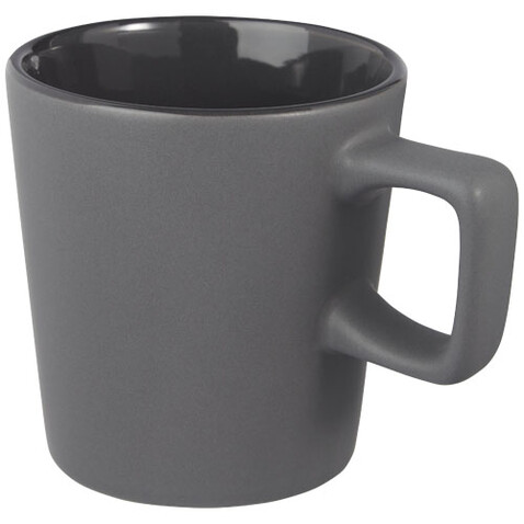 Ross 280 ml Keramiktasse, grau matt bedrucken, Art.-Nr. 10072682