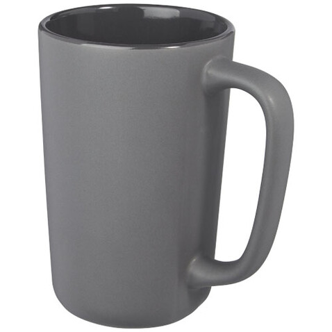 Perk 480 ml Keramiktasse, grau bedrucken, Art.-Nr. 10072882