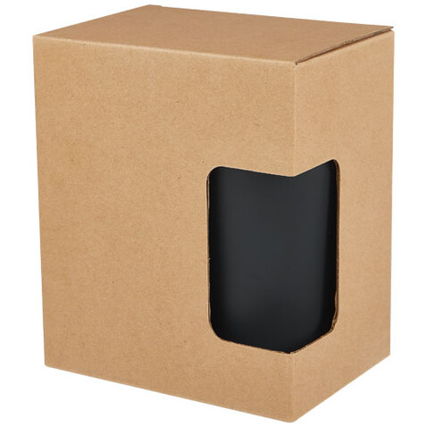 Nordia 400 ml doppelwandiger Becher aus Recyclingmaterial, schwarz bedrucken, Art.-Nr. 10073190
