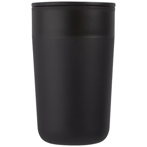 Nordia 400 ml doppelwandiger Becher aus Recyclingmaterial, schwarz bedrucken, Art.-Nr. 10073190