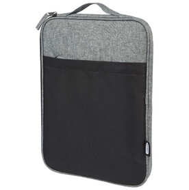 Reclaim 14&amp;quot; GRS recycelte Laptophülle 2,5 L, schwarz, heather grau bedrucken, Art.-Nr. 12065490