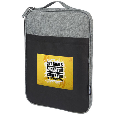 Reclaim 14&quot; GRS recycelte Laptophülle 2,5 L, schwarz, heather grau bedrucken, Art.-Nr. 12065490