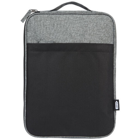 Reclaim 14&quot; GRS recycelte Laptophülle 2,5 L, schwarz, heather grau bedrucken, Art.-Nr. 12065490