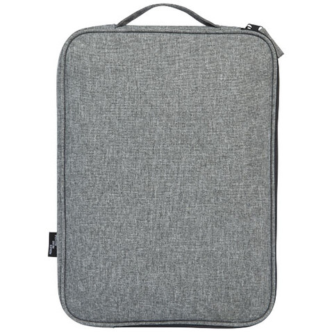 Reclaim 14&quot; GRS recycelte Laptophülle 2,5 L, schwarz, heather grau bedrucken, Art.-Nr. 12065490