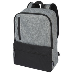 Reclaim 15" GRS recycelter Laptop Rucksack 14 L, schwarz, heather grau bedrucken, Art.-Nr. 12065590 Reclaim 15" GRS recycelter Laptop Rucksack 14 L, schwarz, heather grau bedrucken, Art.-Nr. 12065590