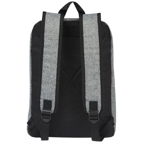 Reclaim 15&quot; GRS recycelter Laptop Rucksack 14 L, schwarz, heather grau bedrucken, Art.-Nr. 12065590