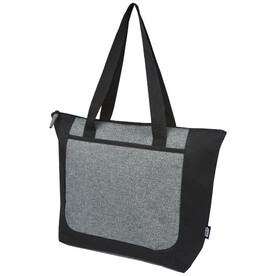 Reclaim GRS recycelte Tragetasche mit Reißverschluss 15 L, schwarz, heather grau bedrucken, Art.-Nr. 12065790 Reclaim GRS recycelte Tragetasche mit Reißverschluss 15 L, schwarz, heather grau bedrucken, Art.-Nr. 12065790
