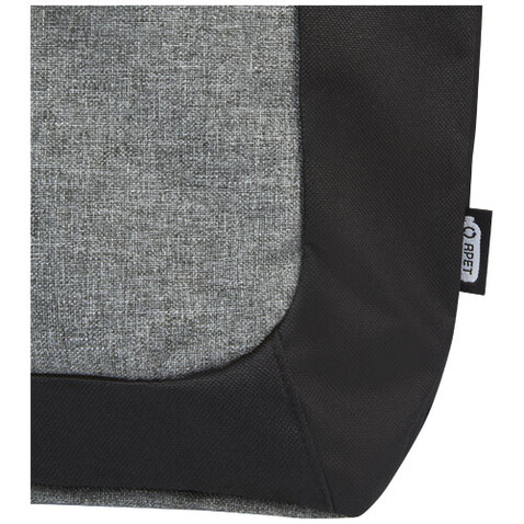 Reclaim GRS recycelte Tragetasche mit Reißverschluss 15 L, schwarz, heather grau bedrucken, Art.-Nr. 12065790