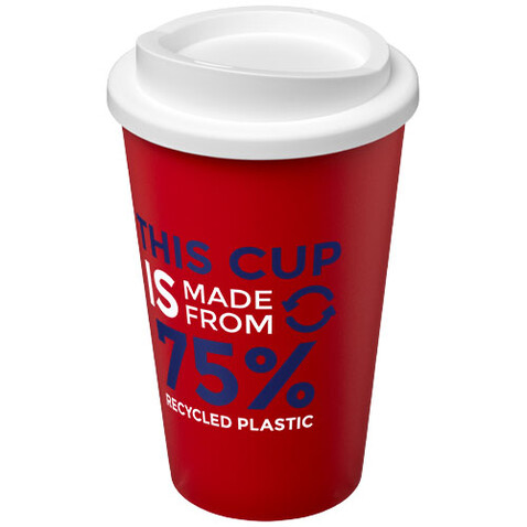 Americano® Eco 350 ml recycelter Becher, rot, weiss bedrucken, Art.-Nr. 21042227 Americano® Eco 350 ml recycelter Becher, rot, weiss bedrucken, Art.-Nr. 21042227