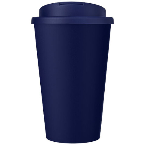 Americano® Eco 350 ml recycelter Becher mit auslaufsicherem Deckel, blau bedrucken, Art.-Nr. 21042505