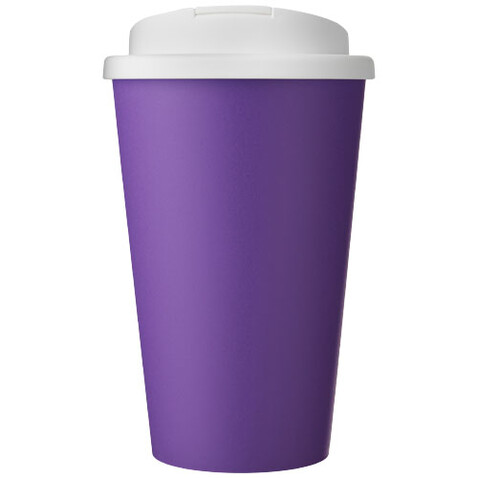 Americano® Eco 350 ml recycelter Becher mit auslaufsicherem Deckel, lila, weiss bedrucken, Art.-Nr. 21042513