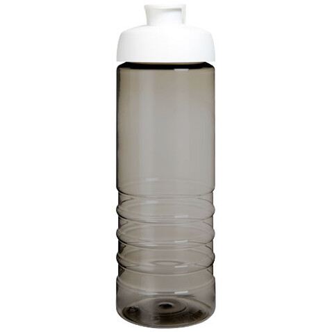 H2O Active® Eco Treble 750 ml Sportflasche mit Stülpdeckel, kohle, weiss bedrucken, Art.-Nr. 21047901