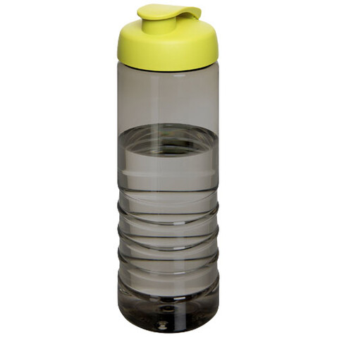H2O Active® Eco Treble 750 ml Sportflasche mit Stülpdeckel, kohle, limone bedrucken, Art.-Nr. 21047902