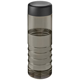 H2O Active® Eco Treble 750 ml Sportflasche mit Drehdeckel, kohle, schwarz bedrucken, Art.-Nr. 21048100