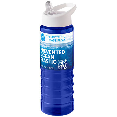 H2O Active® Eco Treble 750 ml Sportflasche mit Stülpdeckel, blau, weiss bedrucken, Art.-Nr. 21048204